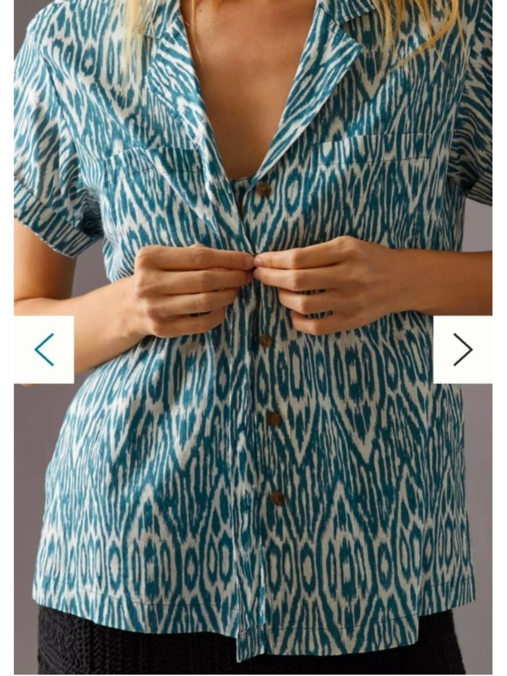 Pilcro Printed Voile Surf Shirt Size S